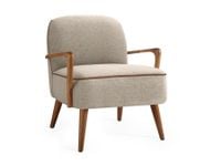 Fotel do salonu PASTORE jasnobeżowy/jasny orzech