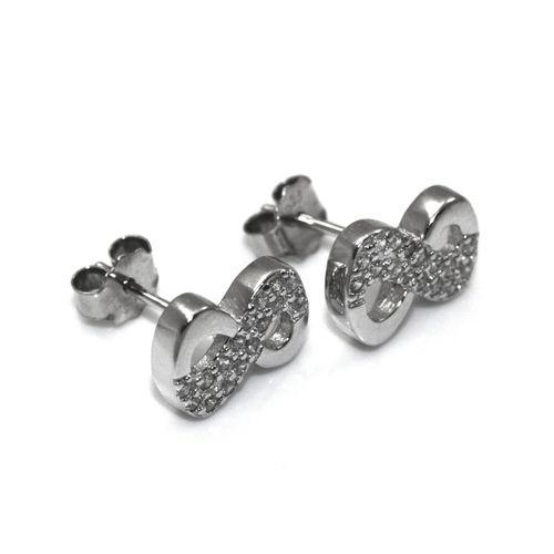 Modne kolczyki rodowane infinity na Arena.pl