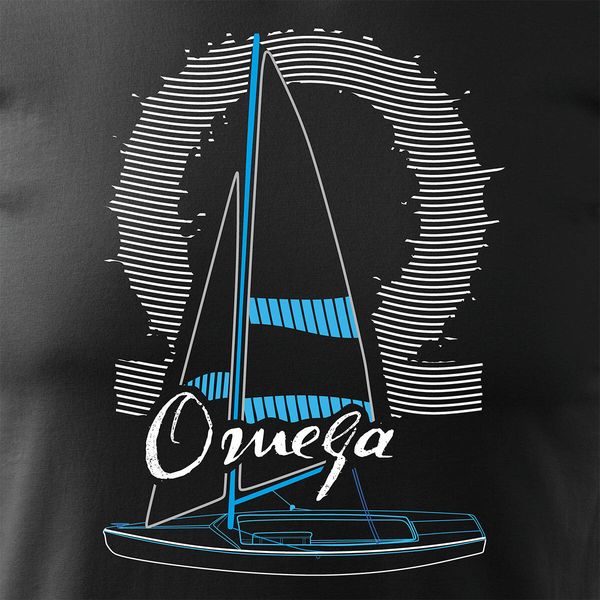 Koszulka żeglarska dla żeglarza z jachtem żaglówką sailing jacht omega męska czarna REGULAR S zdjęcie 2