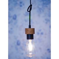 Zwisowa lampa CLARTE 3271104 metalowa loftowy zwis drewno czarny