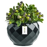 Doniczka osłonka ceramiczna kolor Grafitowy 18,5 cm H17 cm połysk