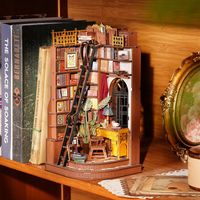MINIATUROWY ZESTAW BIBLIOTECZNY DIY 3D CICHY KĄCIK DO CZYTANIA I RELAKSU
