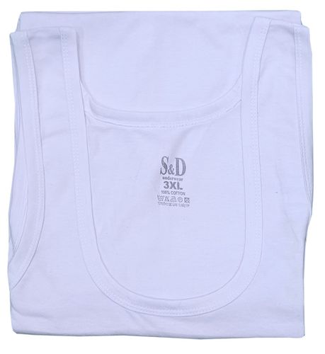 PODKOSZULKA KOSZULKA MĘSKA 100 % BAWEŁNA GŁADKA BIAŁA OKRĄGŁY - 2XL na Arena.pl