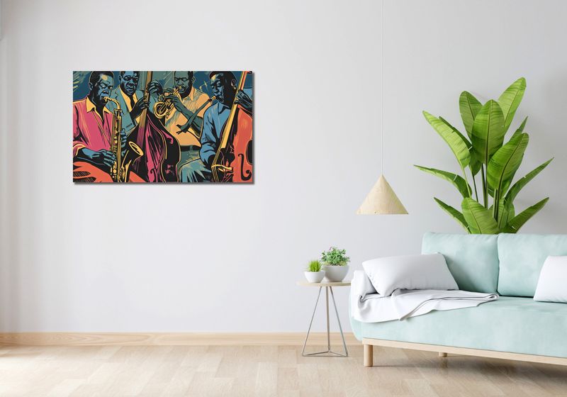 Obraz 100x60cm Jazzmani w Gazie zdjęcie 2