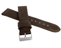 LAVVU Brązowy szyty pasek RETRO z luksusowej skóry Top Grain - 18