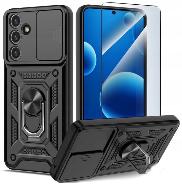Etui do Samsung A56 5G PANCERNE SLIDE RING CASE + SZKŁO 9H zdjęcie 1
