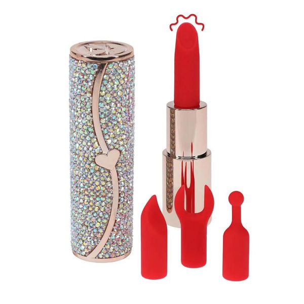 Sparkle - Lipstick Vibrator With 4 Attachments - Iridescent zdjęcie 1