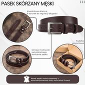 Paolo Peruzzi Pasek skórzany męski 110 cm ciemnobrązowy