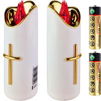 DUŻA ŚWIECA LED NA BATERIE WKŁAD DO ZNICZY 15cm DO ZNICZA ZNICZ WKŁADY