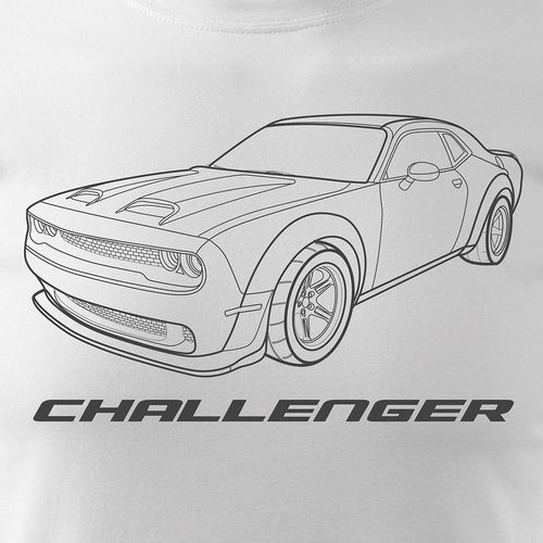 Koszulka z samochodem Dodge Challenger SRT męska biała REGULAR L na Arena.pl