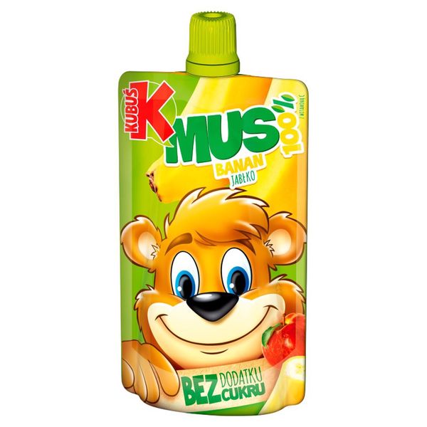 Kubuś Mus 100% banan jabłko 100 g zdjęcie 1