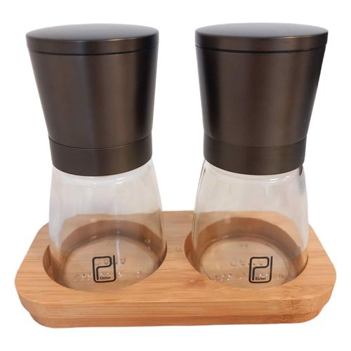 Zestaw młynków do soli i pieprzu z podkładką na Arena.pl