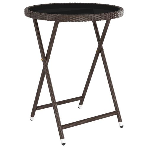 5-cz. zestaw mebli bistro, rattan PE i szkło hartowane, brązowy na Arena.pl