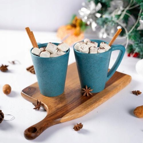 Zestaw 2 Filiżanek z Igieł Sosnowych 200ml Niebieskie Bez BPA do Kawy na Arena.pl