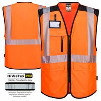 Kamizelka Ostrzegawcza Kieszenie Hivistex Pro Pw3 Executive Orange/Black S