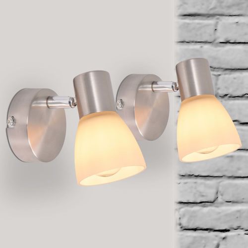 Lampy ścienne, 2 szt, E14, srebrne na Arena.pl
