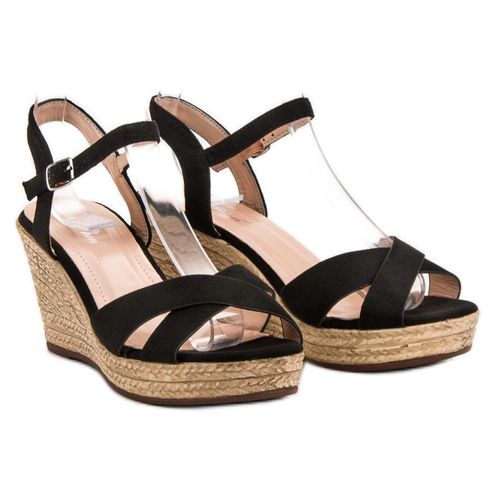 Czarne Sandałki Na Koturnie r.37 na Arena.pl