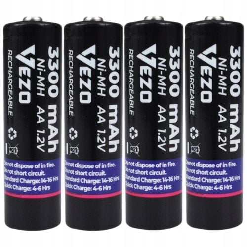 VEZO AKUMULATORKI AA 3300mAh R6 NiMH UNIWERSALNE DO ZABAWEK I PILOTÓW na Arena.pl