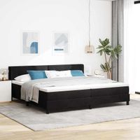 Łóżko sprężynowe z materacem Czarny 200 x 200 cm Poliester
