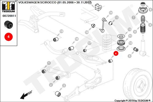 VW SCIROCCO TULEJA DRĄŻKA TYLNEGO 137138 08- na Arena.pl