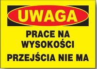 BTO-59 TABLICA prace na wysokości przejścia nie ma