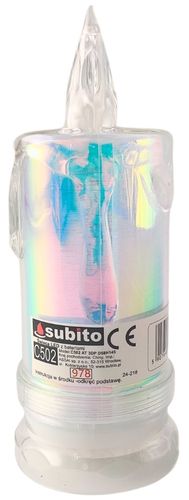 Świeca brokatowa LED SUBITO C502 H145 OPAL biała zimna (978) 1 sztuka na Arena.pl