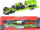 CIĘŻARÓWKA TIR LAWETA + TRAKTOR KOMBAJN METAL 4499