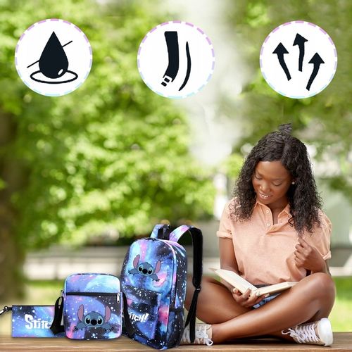 STICH PLECAK SZKOLNY ZESTAW PIÓRNIK TORBA 3W1 Lilo i Stitch, Wielokolorowy na Arena.pl