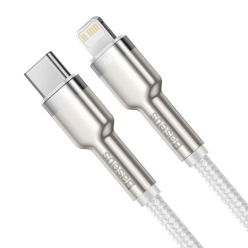 Kabel USB-C do Lightning Baseus Cafule, PD, 20W, 1m (biały) na Arena.pl