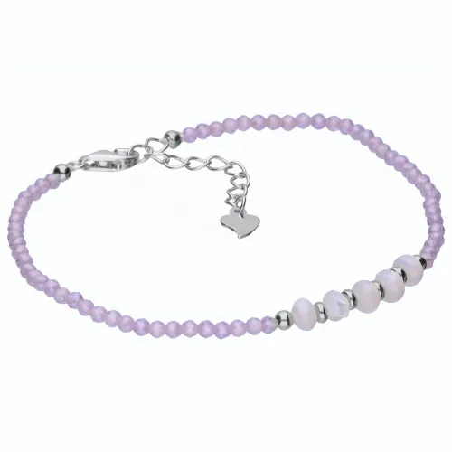 RODOWANA SREBRNA BRANSOLETKA FASETOWANY WRZOSOWY KRYSZTAŁ BIAŁY AGAT na Arena.pl