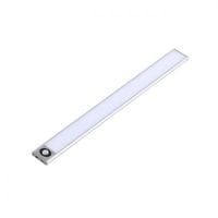 LAMPA PODSZAFKOWA USB PIR SREBRNA 30CM SMD LED CZUJNIK RUCHU