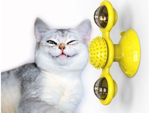 Gryzak z kocimiętką Interaktywna zabawka z przyssawką dla kota ŚWIECĄCA 360 na Arena.pl