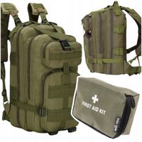 Zielony Plecak Taktyczny Wodooodporny + Apteczka Zielona Mini