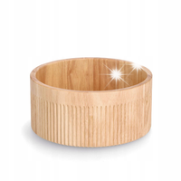 CYLINDRYCZNA MISKA W PRĄŻKI, BAMBUS, Ø 27 x 12 CM, ZELLER