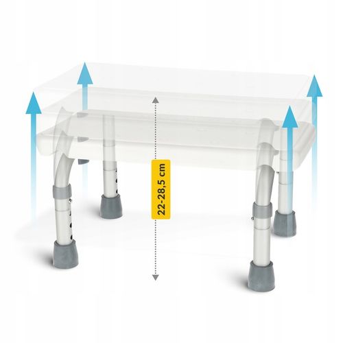 TABORET STOPIEŃ SCHODEK SIEDZISKO DO WANNY PRYSZNIC REGULOWANA WYSOKOŚĆ na Arena.pl