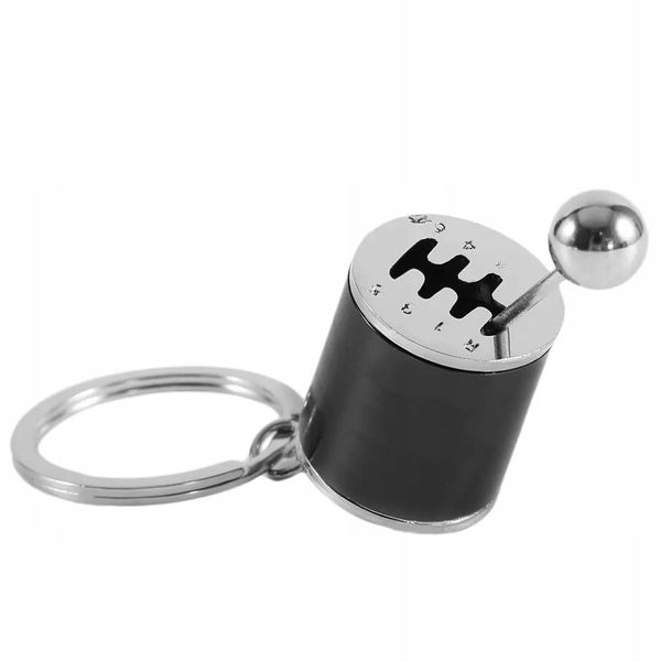 Breloczek do kluczy Samochodowy skrzynia biegów Czarna metalowa Tuning Gift zdjęcie 3