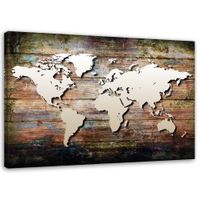 OBRAZ CANVAS Mapa Deski Vintage Retro