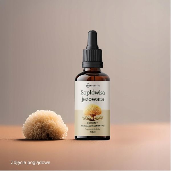 SOPLÓWKA JEŻOWATA KROPLE EKSTRAKT ADAPTOGENY Suplement lion's mane 50 ml zdjęcie 3