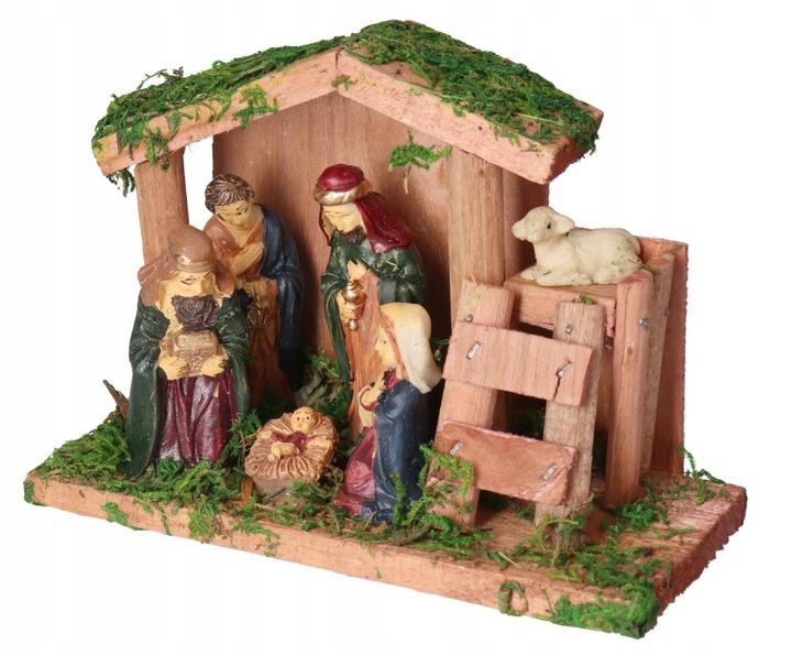 SZOPKA BOŻONARODZENIOWA Z FIGURKAMI OZDOBA STROIK zdjęcie 1