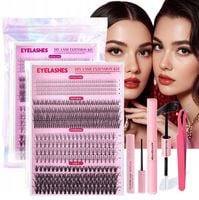 RZĘSY BONDINGOWE 484 SZT BONDING LASH ZESTAW DIY SZTUCZNE + AKCESORIA KLEJ