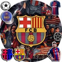 OPŁATEK NA TORT 20CM - PIŁKA NOŻNA FC BARCELONA + IMIĘ + ! 15CM 18CM