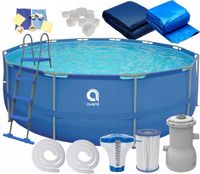 BASEN STELAŻOWY OGRODOWY 450x122cm 18w1 Z DRABINKĄ