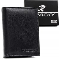 Rovicky - elegancki portfel męski skóra naturalna 0800-RVD/0253 Czarny