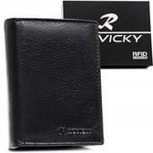 Rovicky - elegancki portfel męski skóra naturalna 0800-RVD/0253 Czarny