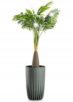 WYSOKA DONICZKA donica duża z wkładem SZAROZIELONA plastikowa 25xh42 cm