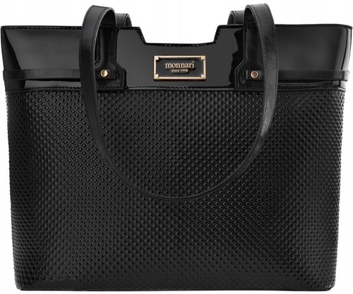 Monnari Torba Ze Zdobieniem Torebka Shopper Duża Sztywna Aktówka Czarna A4 na Arena.pl