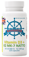 NAVIGATOR Witamina D3 10 000 IU + Witamina K2 MK-7 200micg 120 kaps.