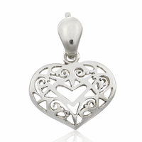 SREBRNY WISIOREK AŻUROWE SERDUSZKO SREBRO PRÓBY 925