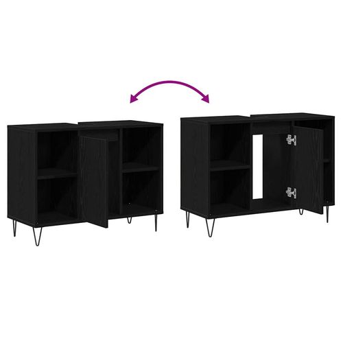 Szafka Łazienkowa z półką z drzwiami Czarny dąb 80 x 33 x 60 cm na Arena.pl