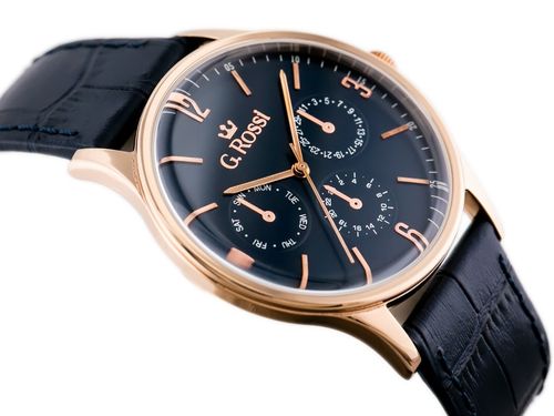 ZEGAREK G. ROSSI - 10737A-6F3 (zg258f) blue/r.g. + BOX na Arena.pl